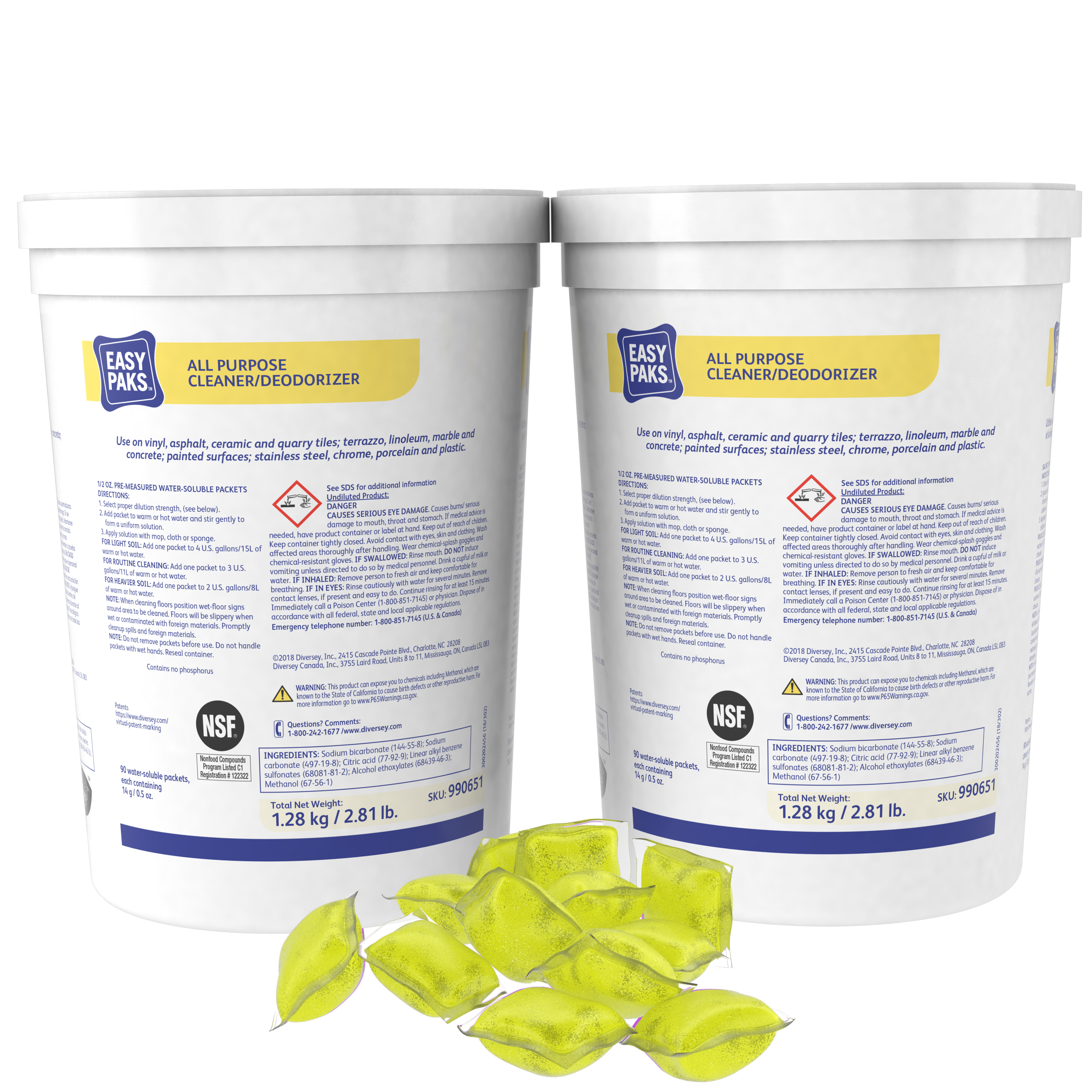990651 Diversey Easy Paks® All Purpose Cleaner/Deodorizer